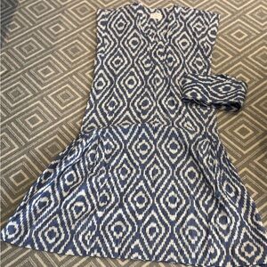 Mirth Oaxaca in Azure Ikat Patterned Kids Dress